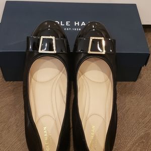 Cole Haan Emery Bow Wedge Black Leather